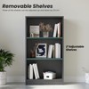 GlasFlength Decorative Bookshelf, Spacious Space and Adjustable Shelf, Open Bookshelves for Bedroom, Living Room, Home Office，Gray，24.4"*11.6"*44.1" - 4 of 4