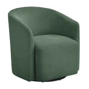 Swivel Polyester/Nylon Fabric Barrel Chair with Pocket Coil Seat and 360-Degree Swivel for Living Room - 1 of 4