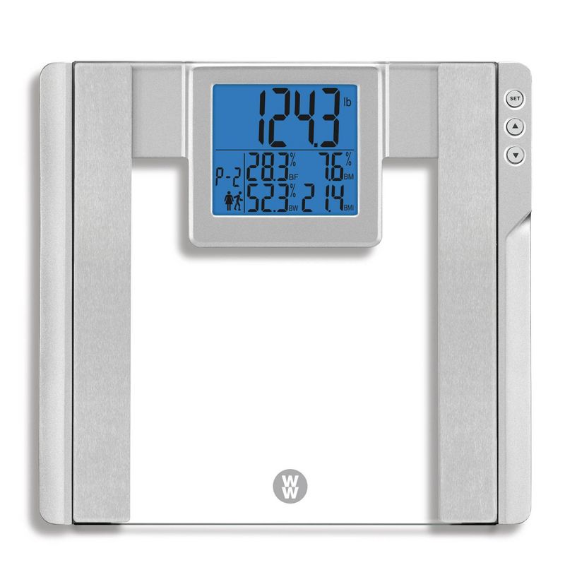 Glass Body Analysis Scale Clear with Silver Accents - Weight Watchers, 1 of 5