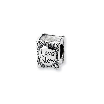 Black Bow Jewelry Sterling Silver Love Story Book Bead Charm
