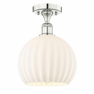 White Venetian - 1 Light Semi-Flush Mount In Modern Style-11.88 Inches Tall and 10 Inches Wide - 1 of 1