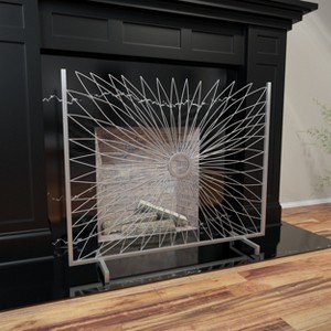 Gulches Decorative freestanding fireplace screen£¬Silver - 1 of 4