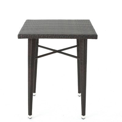 GDFStudio Domina Outdoor Wicker Square Bar Table, Multibrown