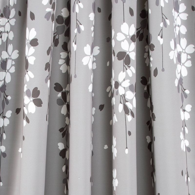 2pk 52&#34;x108&#34; Light Filtering Weeping Flower Curtain Panels Gray - Lush D&#233;cor, 4 of 8