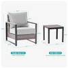 Sonkuki 3 Pieces Patio Set, Chairs and Side Table, PE Rattan Wicker Patio Furniture with Washable Cushion - 3 of 4