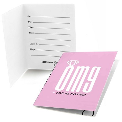 Big Dot of Happiness Omg, You're Getting Married - Fill-in Engagement or Bridal Shower Invitations (8 count)