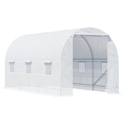 Outsunny 15' X 7' X 7' Walk-in Tunnel Greenhouse, Large Garden Hot ...