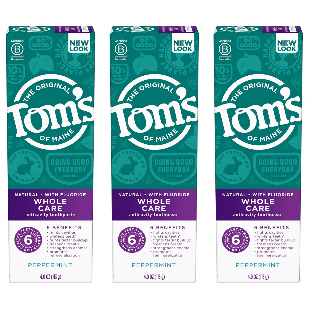 Photos - Toothpaste / Mouthwash Tom's of Maine Whole Care Toothpaste - Peppermint - 4oz/3pk