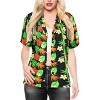 LA LEELA Women's Button Down Blouses Floral Summer Beach Party Blouse Shirt Tropical Short Sleeve Vacation Shirts Hawaiian Dresses - 4 of 4