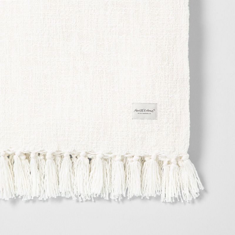 Knotted Fringe Throw Blanket White - Hearth &#38; Hand&#8482; with Magnolia, 3 of 11