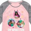 Girls' - Barbie - Holidays & Christmas Shirt Tail Raglan Graphic T-shirt - 2 of 4