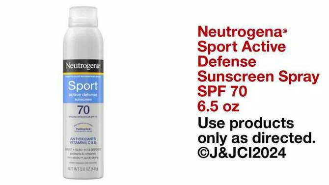 Neutrogena Ultimate Sport Body Spray Sunscreen - SPF70 - 5oz, 2 of 11, play video