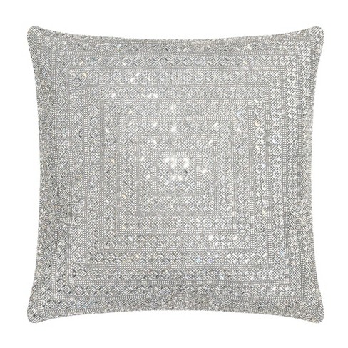 20 x20 Oversize Madison Avenue Square Throw Pillow Silver Sparkles Home Luxury Knit Feather Filled Removable Cover Target