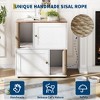 Litter Box Furniture Cabinet for 2 Cats - Hidden Wood Enclosure with Scratch Post & Mats, All-in-One Cat Washroom & Modern Farmhouse Side Table - 4 of 4