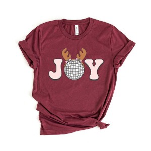 Simply Sage Market Women's Joy Reindeer Short Sleeve Graphic Tee - 1 of 4