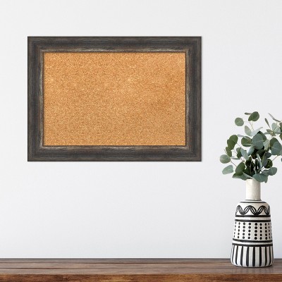 Natural Cork Board with Rustic Charred Wood Frame, 18x12