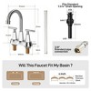 Whizmax Bathroom Faucets for Sink 3 Hole, 4 inch Centerset Brushed Nickel Bathroom Sink Faucet with Pop-up Drain and 2 Supply Hoses - 3 of 4