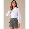 INSPIRE CHIC Women's Plaid Tweed High Waisted Wide Leg Button Decor Elegant Shorts - 3 of 4