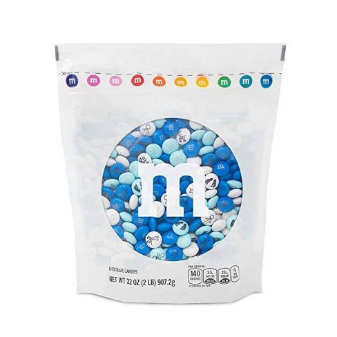 Light Blue & White M&M's Chocolate Candy - 1 lb Bag