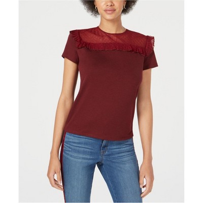maison Jules Womens Swiss Lace Pullover Blouse