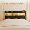 Aheaplus Upholstered Headboard with Storage Shelf, Charging Station and LED Light - 4 of 4