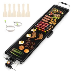 Costway 35" Extra Large electric Teppanyaki Grill with Adjustable Temperature Thermostats and Drip Tray - 1 of 4
