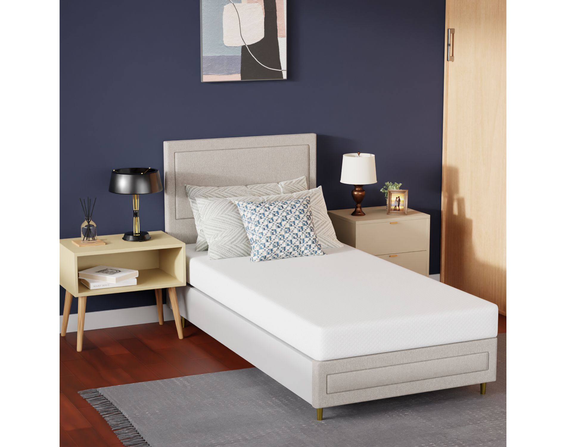 FDW 6 Inch Twin Gel Memory Foam Mattress,Mattress in a Box with Washable and Removable Zipper Cover,Fiberglass Free,CertiPUR-US Certified