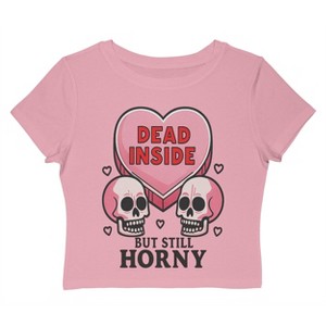 Rerun Island Women Dead Inside But Still Horny Love Short Sleeve Graphic Cotton Baby Tee - 1 of 4