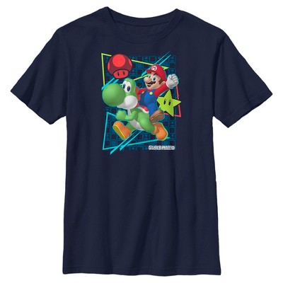 Boy's Nintendo Mario Yoshi Adventure T-shirt - Navy Blue - X Small : Target