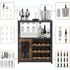 Wine Bar Cabinet, Liquor Cabinet with Detachable Wine Rack, Small Coffee Bar, Mesh Door, Buffet Sideboard for Kitchen - 3 of 4