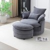 360¡ã Swivel Barrel Chair with Ottoman - Modern Round Accent Chair with 4 Pillows, 250lb Capacity for Living Room/Bedroom - 2 of 4