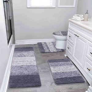 BAGOKIE Ultra Soft 4-Piece Microfiber Bathroom Rug Set - 1 of 4