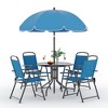 6 Pieces Outdoor Dining Set With Umbrella, Patio Table and 4 Folding Chairs With Umbrella, Garden Patio Furniture Set With Umbrellas - 3 of 4