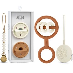 La'dore Baby Silicone Pacifiers, Pacifier Clip, Pacifier Case & Rattle Teether Gift Set – Newborn Teething Essentials for Babies & Toddlers, BPA-Free - 1 of 4