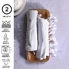 Folkulture Hand Towels with Hanging Loop, Set of 2 (16" x 30") Boho Hand Towel for Bathroom, 100% Cotton Decorative Towels with Tassels (Cabana Gray) - 3 of 4
