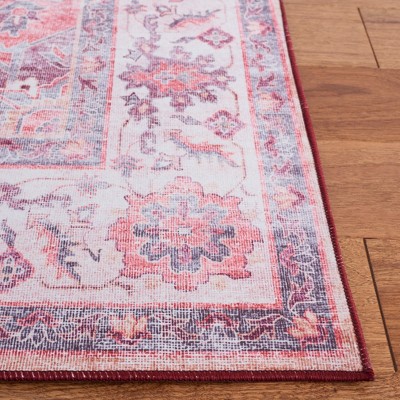 Tucson Square Rust Beige Easy-Care Synthetic Area Rug