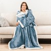 PAVILIA Wearable Blanket with Sleeves for Women Men Adults, Warm Soft Plush Snuggle Pocket Sleeved TV Throw - 2 of 4