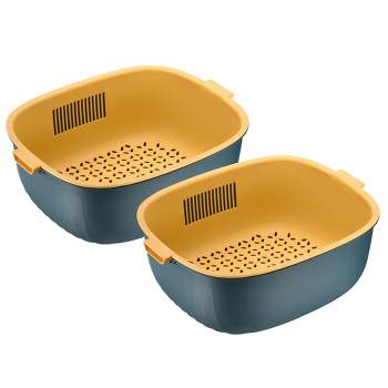 Unique Bargains Extendable Over The Sink Strainer Fruit Vegetable Wash  Basket Adjustable Colander For Kitchen Plastic Cream : Target
