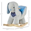 TopComfy Baby Bouncer and Rocker Toddler Kid Chair Plush Bunny Rocker Toy for Playroom Living Room, Gray, 24.75"*12.5"*20.5" - 3 of 4