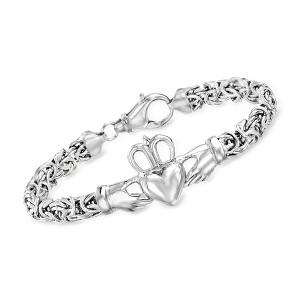 Ross-Simons Sterling Silver Byzantine Claddagh Bracelet - 1 of 4
