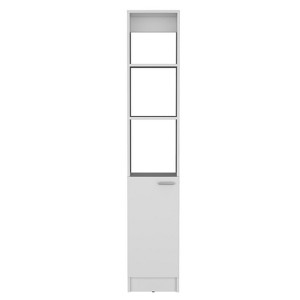 SEVOBAL Bathroom Storage Cabinets with One Door and Six Shelves for Bathroom Organization, White, 46"*19"*5" - 1 of 4