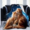 Lomsoe Cute Christmas Orange Cats Print Flannel Blanket - All Seasons Soft and Warm Throw Blanket for Bed, Napping, Camping, Travel, Office - 4 of 4