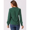 INSPIRE CHIC Women's Vintage Notched Lapel Long Sleeve Printed Button Down Tops - 4 of 4