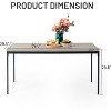 FurnitureR Dining Table with Marble-Look MDF Top & Sturdy Metal Legs, Rectangular Kitchen Table for Dining Room, Apartment, Home Office, Grey - 3 of 4