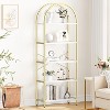 Jojoka Arched Bookshelf 5 Tier Tall Bookcase Modern Standing Bookshelves Metal Storage Rack Shelf - 3 of 4