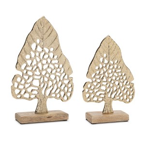Melrose Metal Leaf Tree (Set of 2) - 1 of 3
