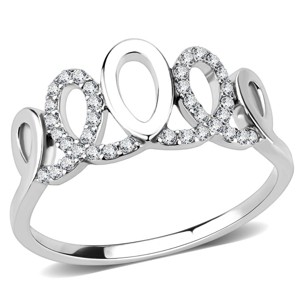 Slickblue Polished Stainless Steel Women's Ring with Clear CZ, Minimalist Design, Perfect for Any Occasion, Size 5-10 - 1 of 4