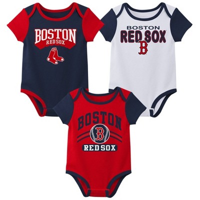 MLB Boston Red Sox Infant Boys' 3pk White Bodysuit