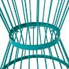 Okak 16" Outdoor/Indoor Side Table Modern Iron End Table Hourglass Open Cage Design Decorative Bistro Table for Patio Garden Yard Deck, Teal - 3 of 4