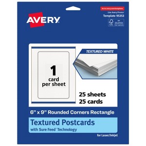 Avery Matte White Postcards, 6" x 9" Rectangle Rounded Corners - 1 of 4